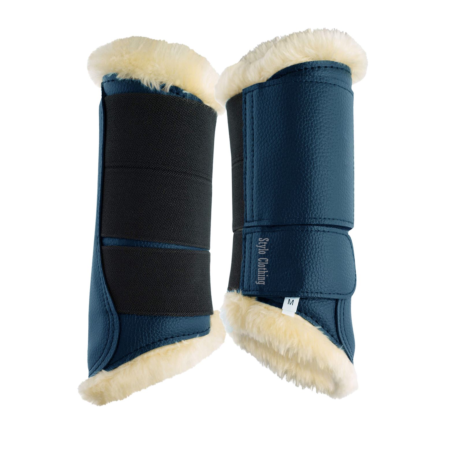 Customizable Horse Brushing Boot with faux fur, available in a range of sizes for a perfect fit, providing ultimate leg support and comfort.