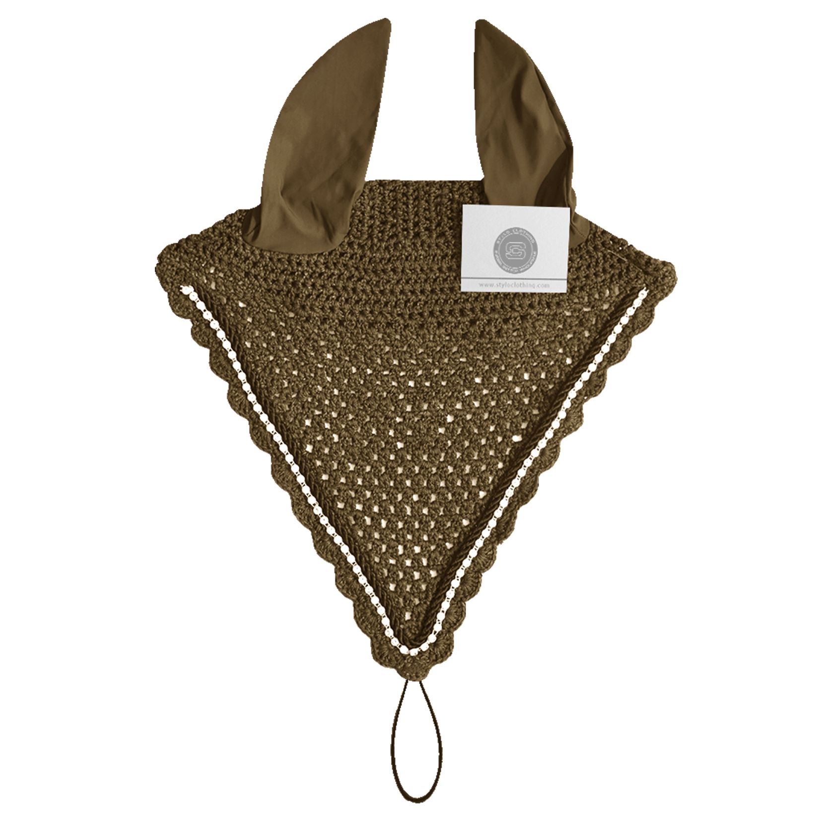 Best Selling Caramel Fly Veil Ear Bonnet | 20+ Colors Available Caramel fly veil ear bonnet featuring a classic design for horses
