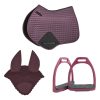 High-Quality Horse Matchy Sets with Ear Bonnet, Saddle Pad, and Stirrups, Available Wholesale