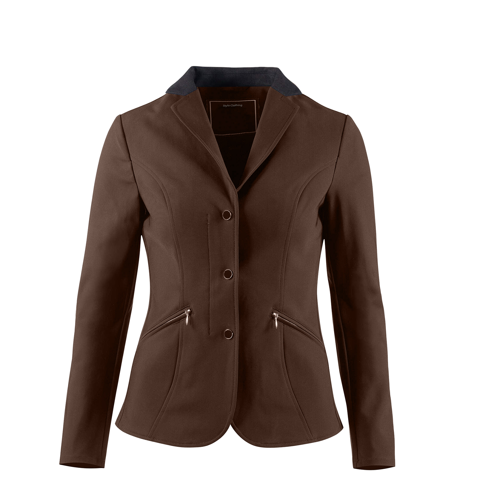 Sophisticated Women's Show Jacket with Contrast Buttons and 2 Pockets
