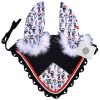 White printed Christmas ear bonnet with festive patterns from Stylo Clothing