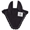 Premium Black Horse Ear Covers | 100+ Rhinestone Designs Black horse ear covers with rhinestones for style and comfort