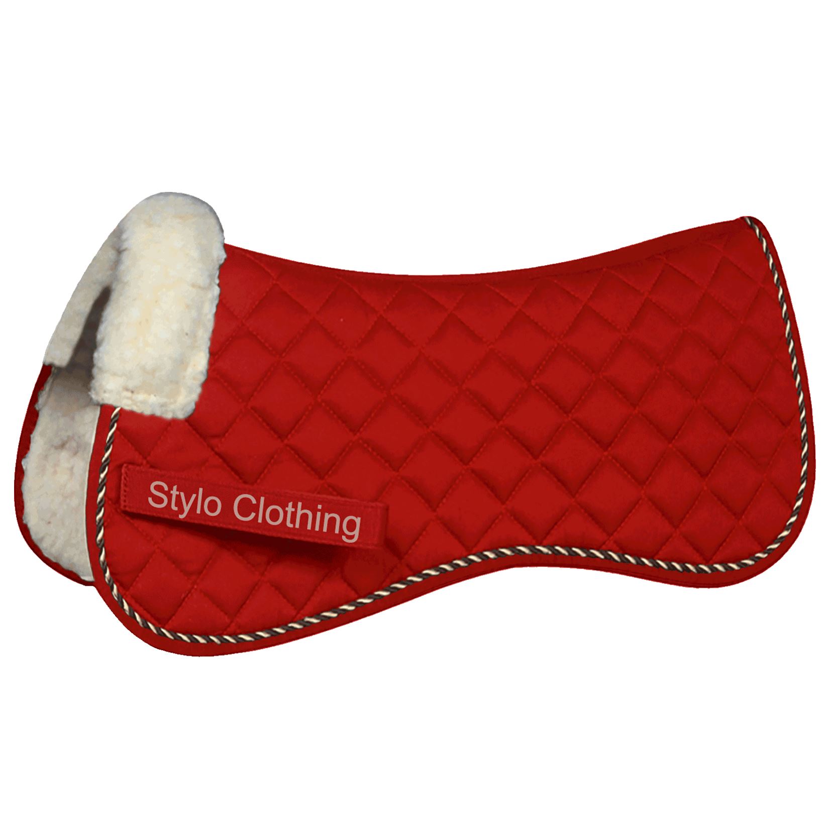 "High-quality cotton half saddle pad with faux fur leather, designed for comfort and durability, available for wholesale"