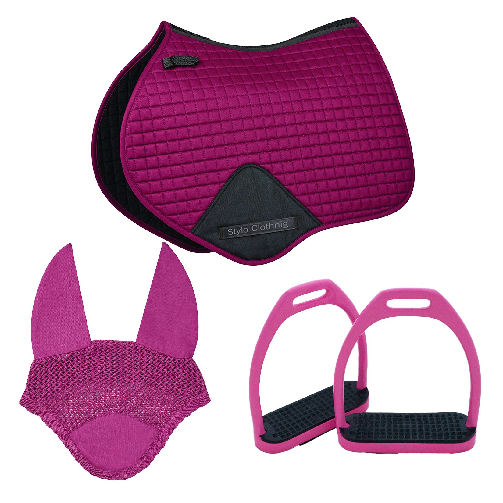 High End Custom Made Horse Matchy Sets with Ear Bonnet, Saddle Pad, and Stirrups, Available Wholesale - Stylo Clothing