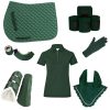 Best Customized Horse Matching Sets in Wholesale, Includes 7 Items for Complete Set - wholesale-green-Matching set-horse-saddle-pad,-bandage,-gloves,-boots,-and-T-shirt-horse-riding