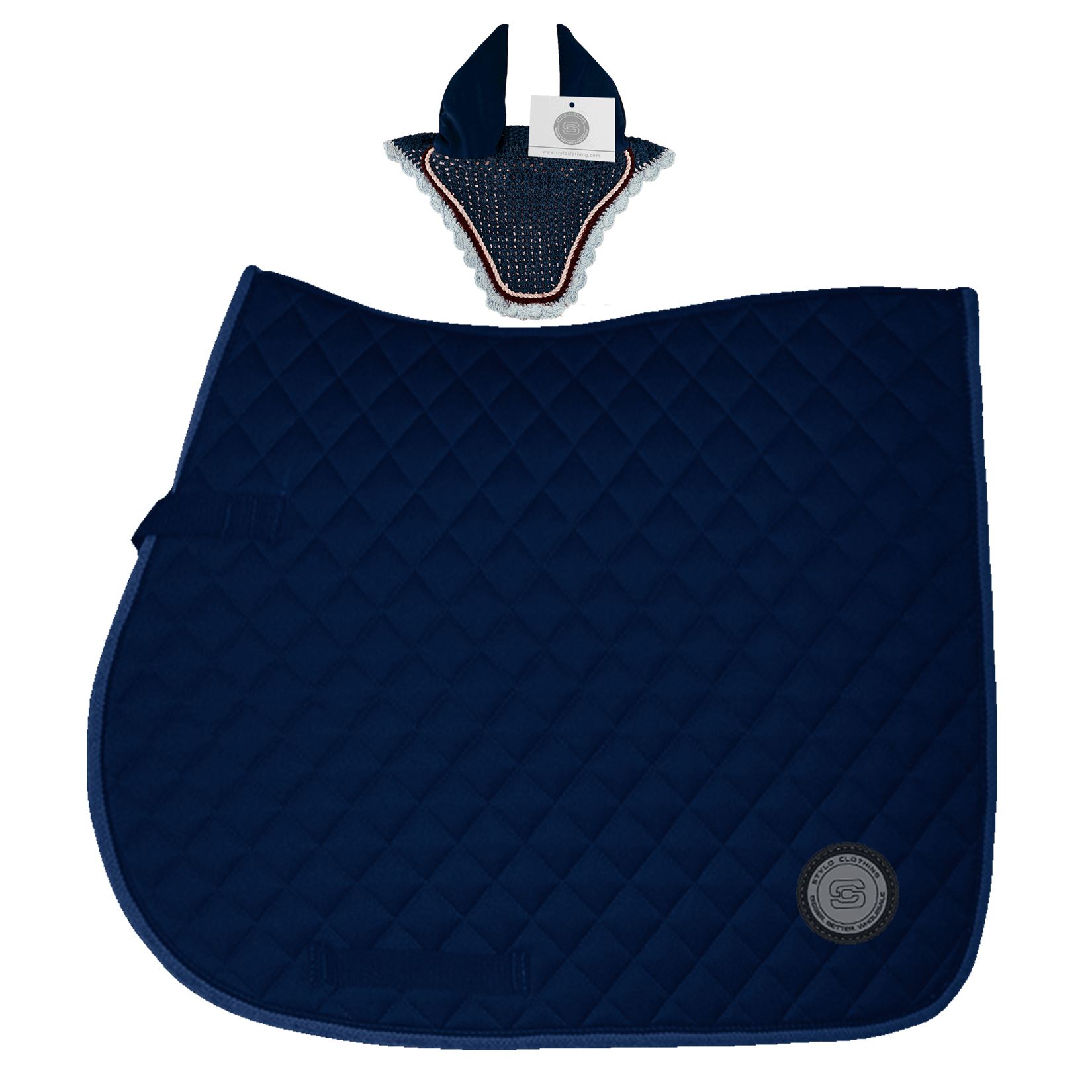 wholesale horse matching set with ear bonnet and cotton saddle pad wholesale