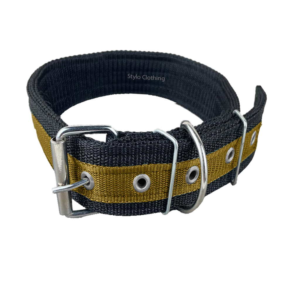 Stylish and adjustable pet collar neckband with a strong nylon strap and steel buckle, perfect for pets.