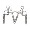 Multi Functional 2 Ring Military Driving Bits Low Port Mouth Piece with Curb Chain