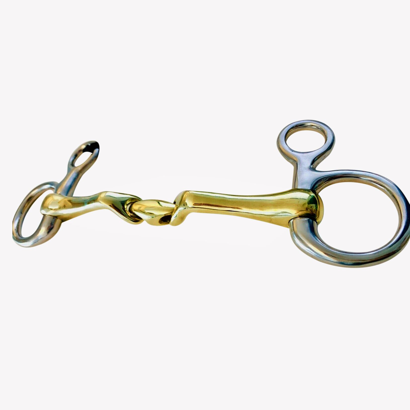 Stainless steel Baucher Snaffle Bit with fixed cheek pieces for increased stability and support