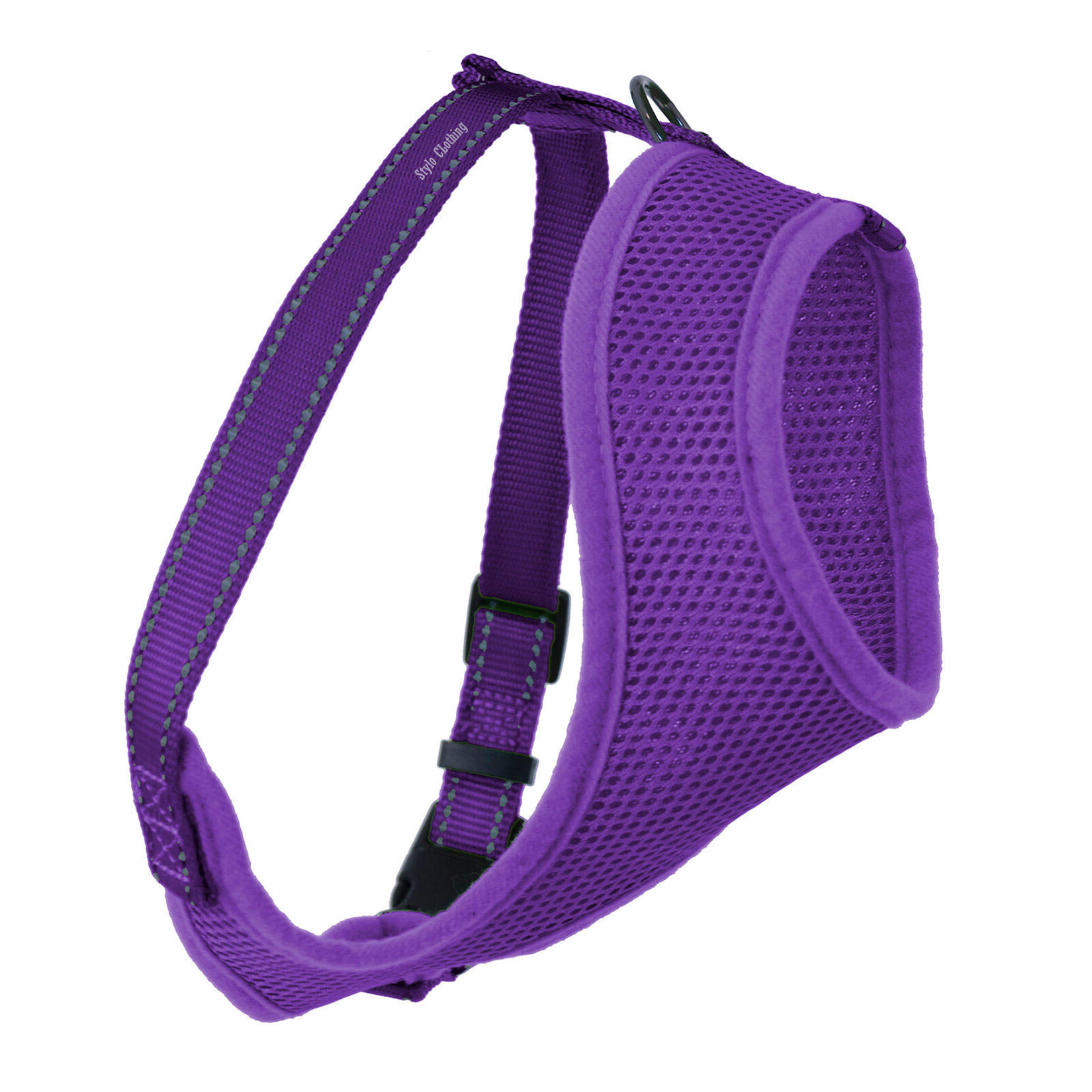 Reasonably priced mesh dog harness offering breathable fabric for comfort and ease of use during daily walks.