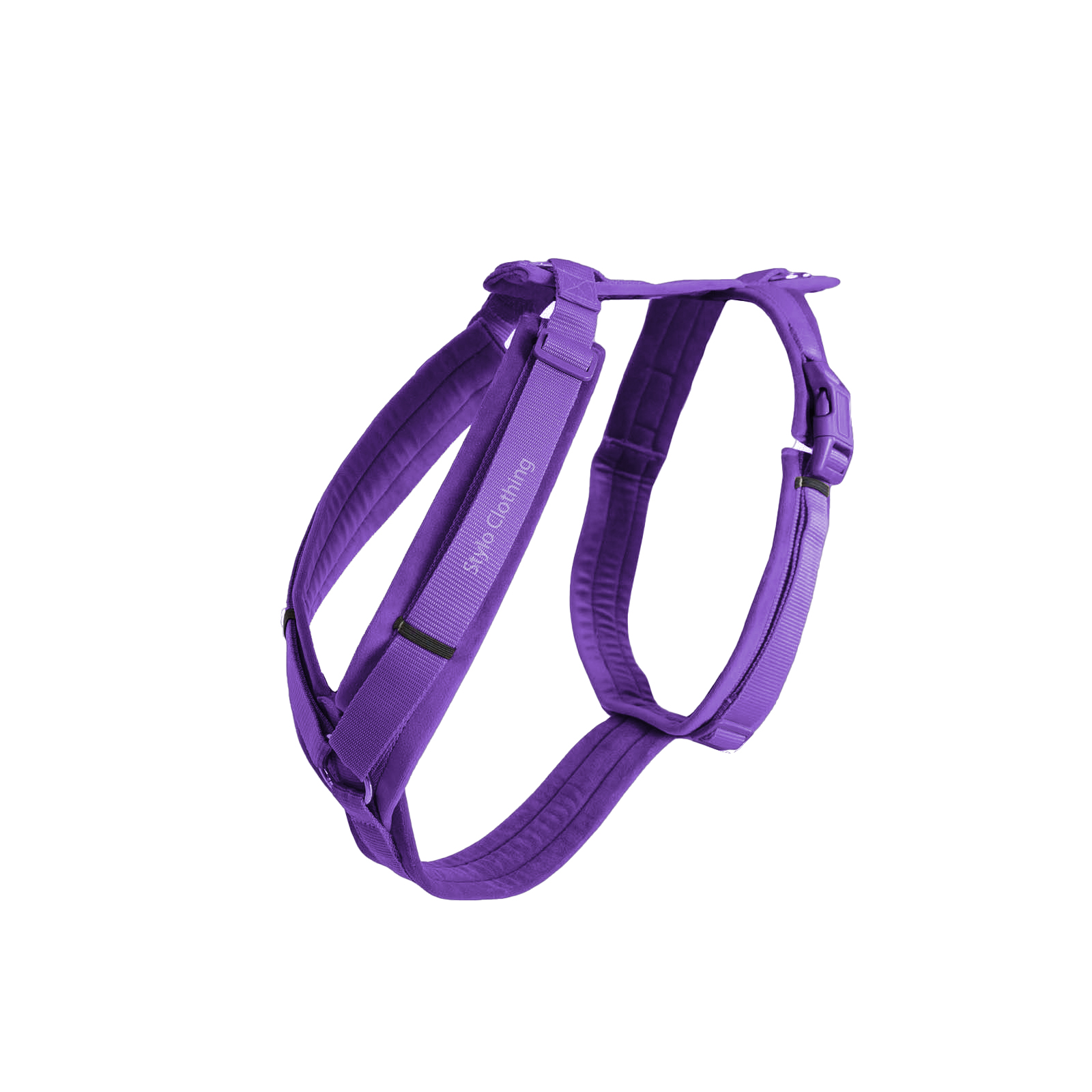 Soft velvet dog harness with a sturdy nylon base for added support and comfort during walks