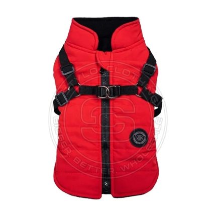 A cozy, soft dog coat keeping a small dog warm and comfortable on a chilly day